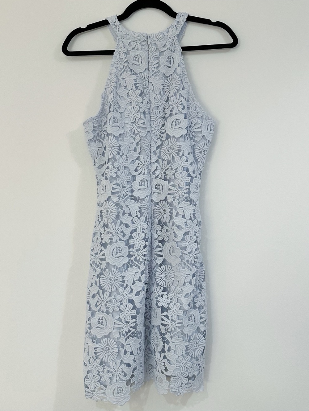 Lulus Love Poem Light Blue Lace Mini Dress Size Large - Picture 9 of 13